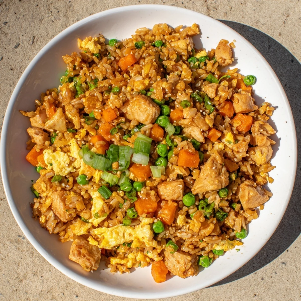 Chicken Fried Rice Peas Carrots