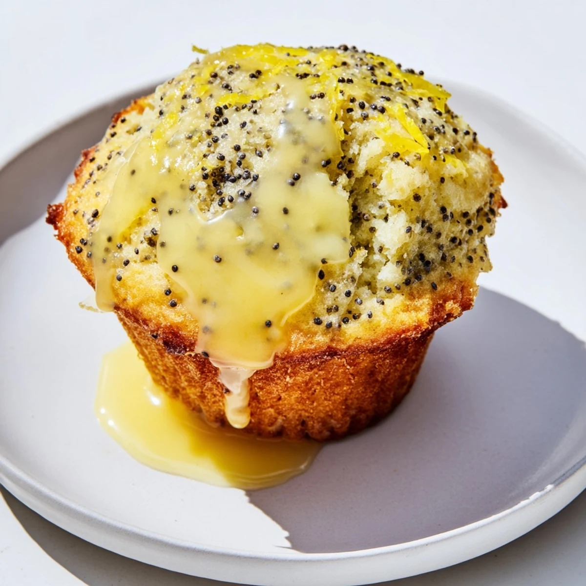 Freshly baked Lemon Poppy Seed Muffins, bursting with citrus flavor and ideal with coffee.