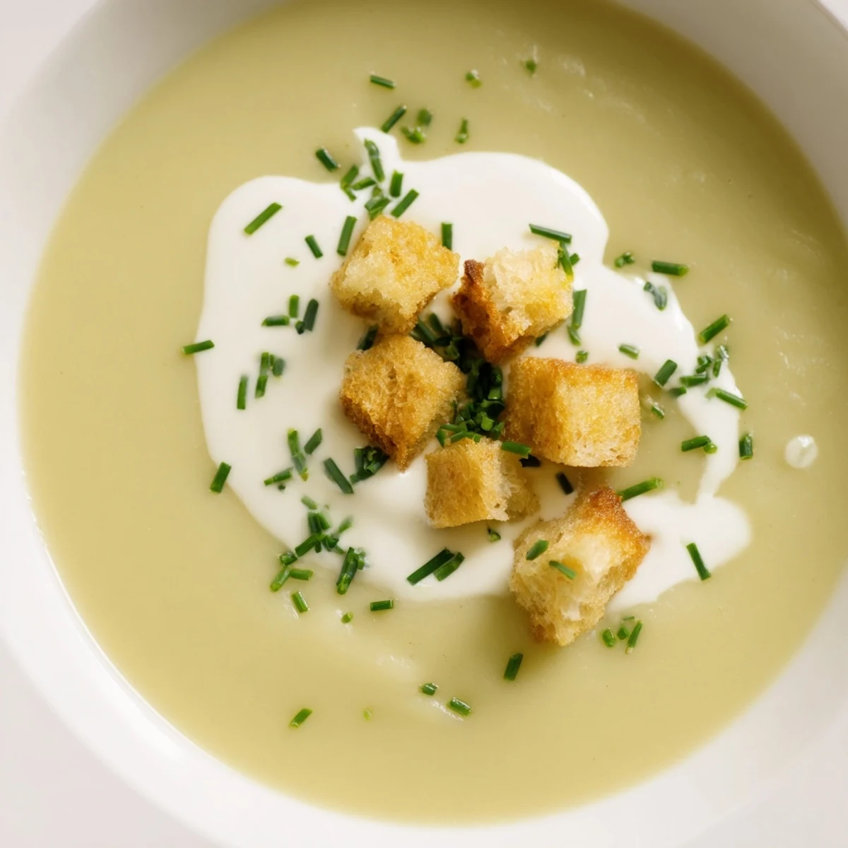 Spoon dipping into Creamy Potato Soup with Leeks, revealing tender potatoes and sweet leeks.