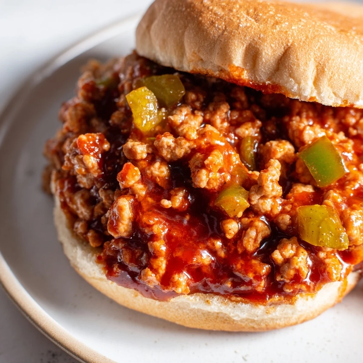 Family-friendly turkey sloppy joes on a toasted bun, ready in 35 minutes.  