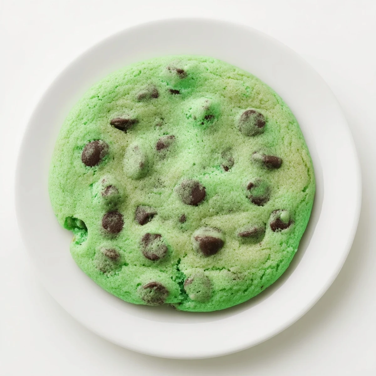 Green Mint Chip Cookies arranged on a wire rack, showcasing their chewy texture and minty aroma.