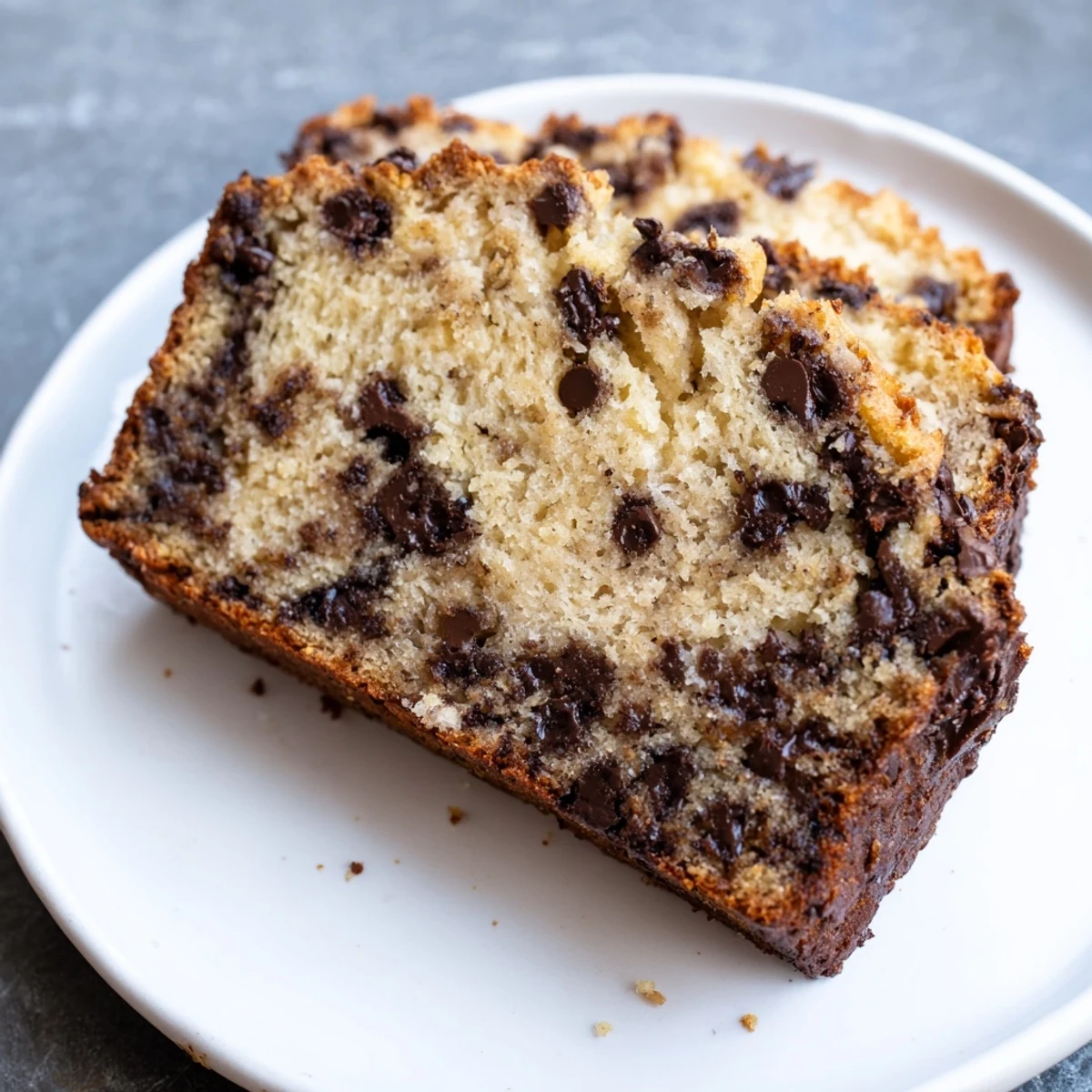 Homemade Chocolate Chip Banana Bread loaf with parchment paper, perfect for breakfast or an afternoon snack with coffee.