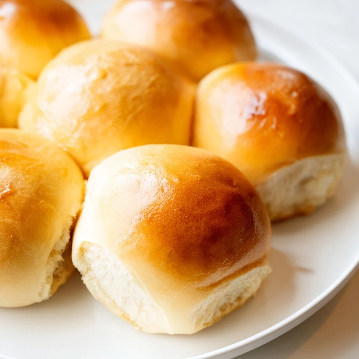 Vegan dinner rolls rising in a greased pan, ready for the oven, with a soft and puffy appearance.