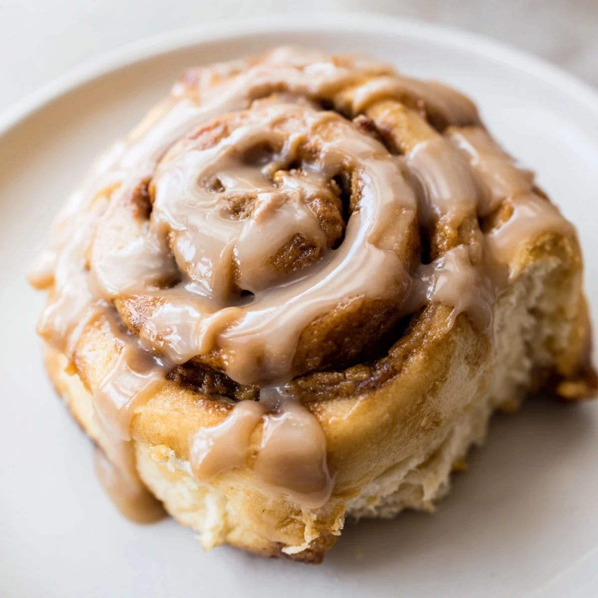 Freshly baked Soft and Gooey Biscoff Cinnamon Rolls with warm, melted cookie butter glaze dripping over golden spirals.