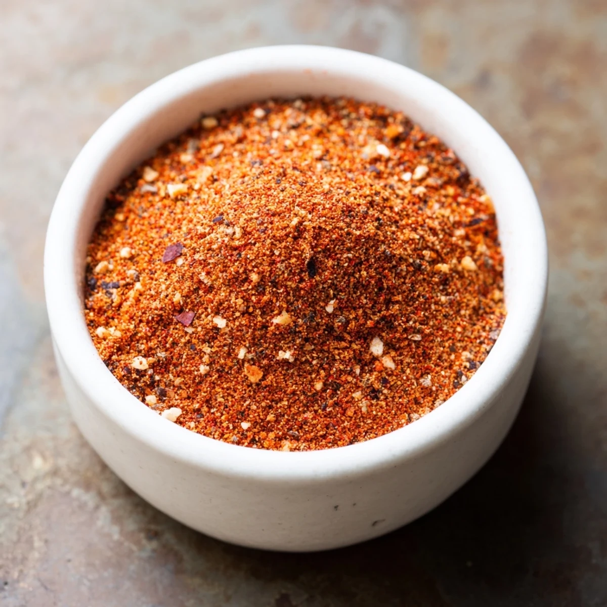 Displaying Easy Homemade Taco Seasoning Mix in a glass jar with colorful spice bowls for homemade taco night.