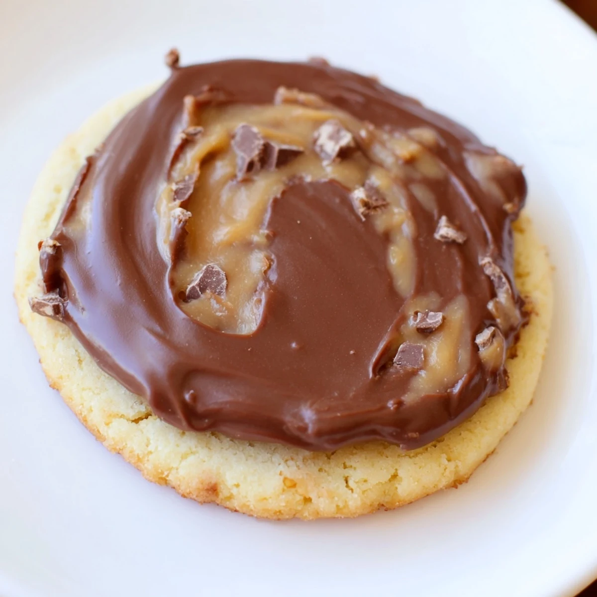 Freshly baked Twix Cookies served on a festive platter, inspired by the classic candy bar.