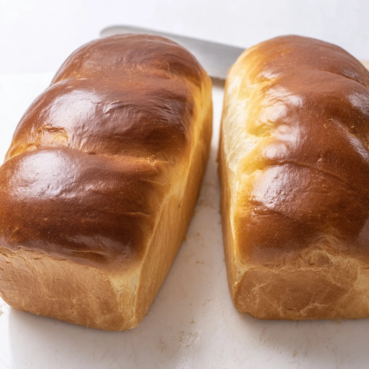 Sliced Amish white bread showing fluffy white crumb perfect for sandwiches and morning toast