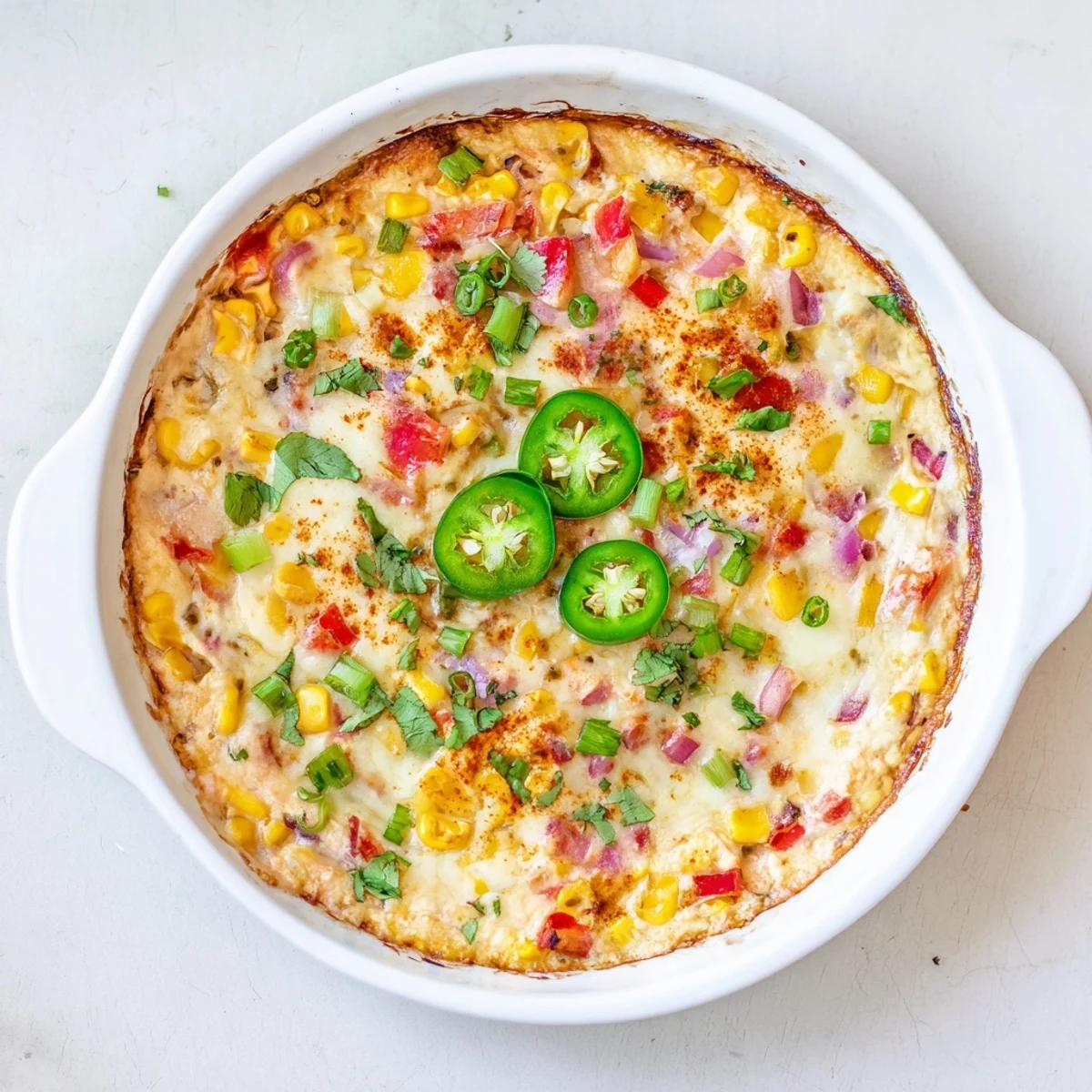 Golden baked Spicy Roasted Jalapeno Cowboy Cream Cheese Dip served warm with crispy tortilla chips