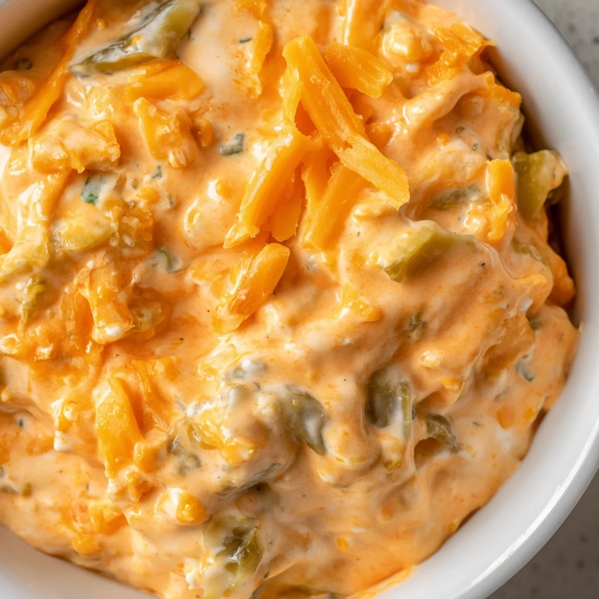 Creamy Buffalo Pickle Dip in a serving bowl with tortilla chips for game day snacking