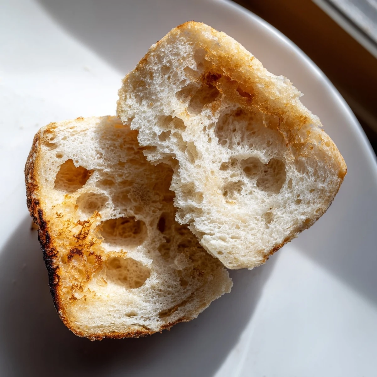 Golden homemade English muffins with cornmeal dusting sit ready for toasting and butter.