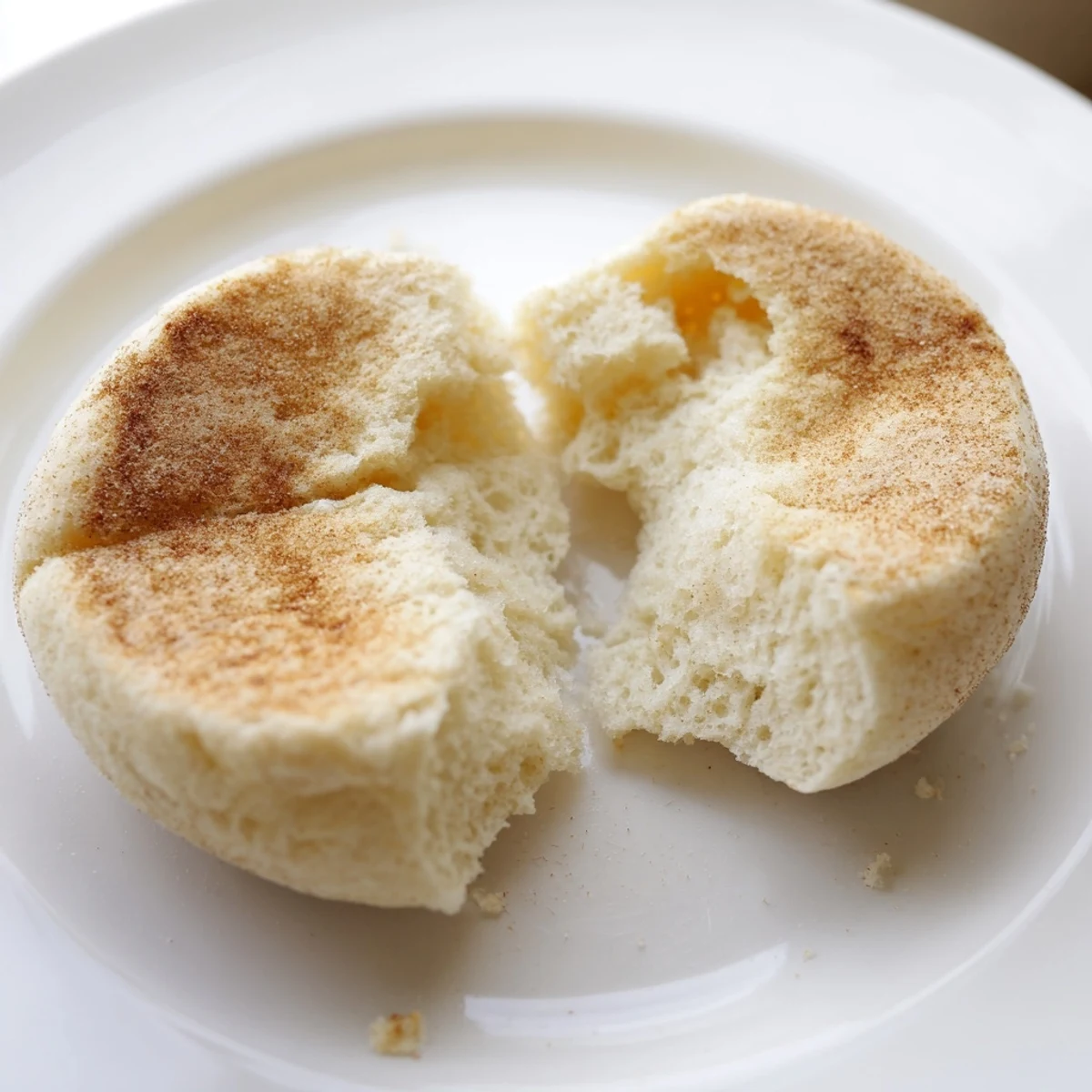 Crispy homemade English muffins display signature nooks and crannies perfect for jam.
