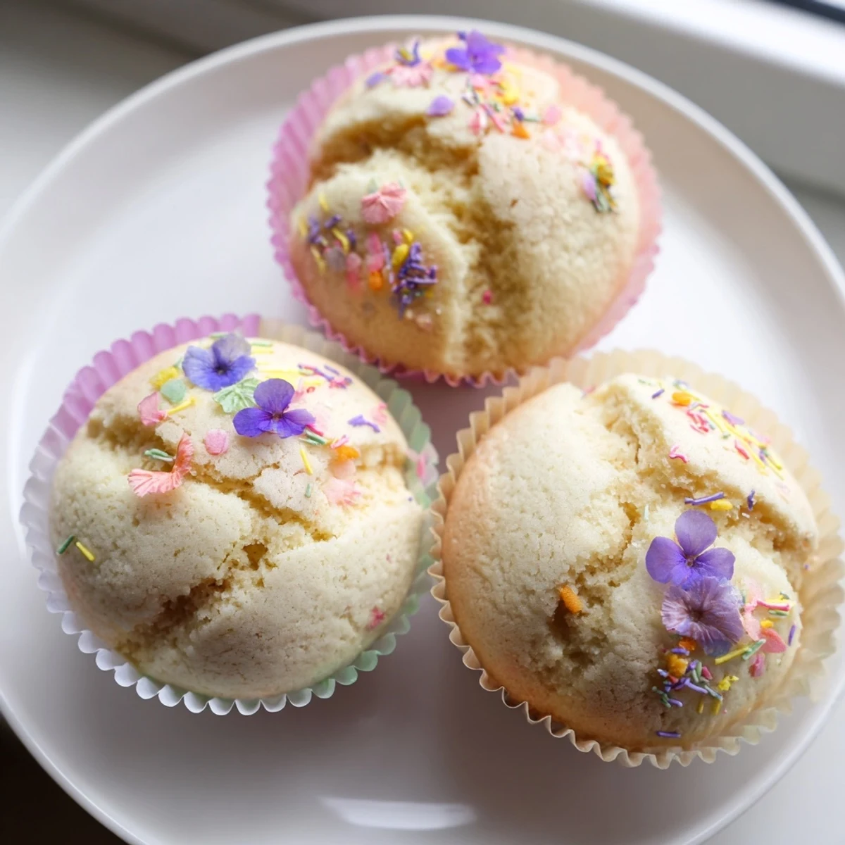 Moist Steamed Blooming Cupcakes splitting beautifully, served warm on a ceramic cooling rack