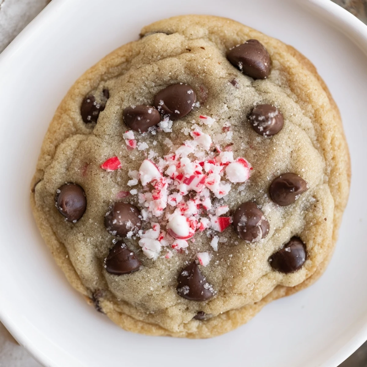 Fresh baked Peppermint Chocolate Chip Cookies on cooling rack, warm gooey chips
