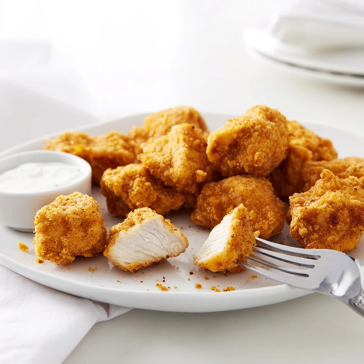 Golden fried Chicken Bites crisped to perfection, ideal for parties and snacking