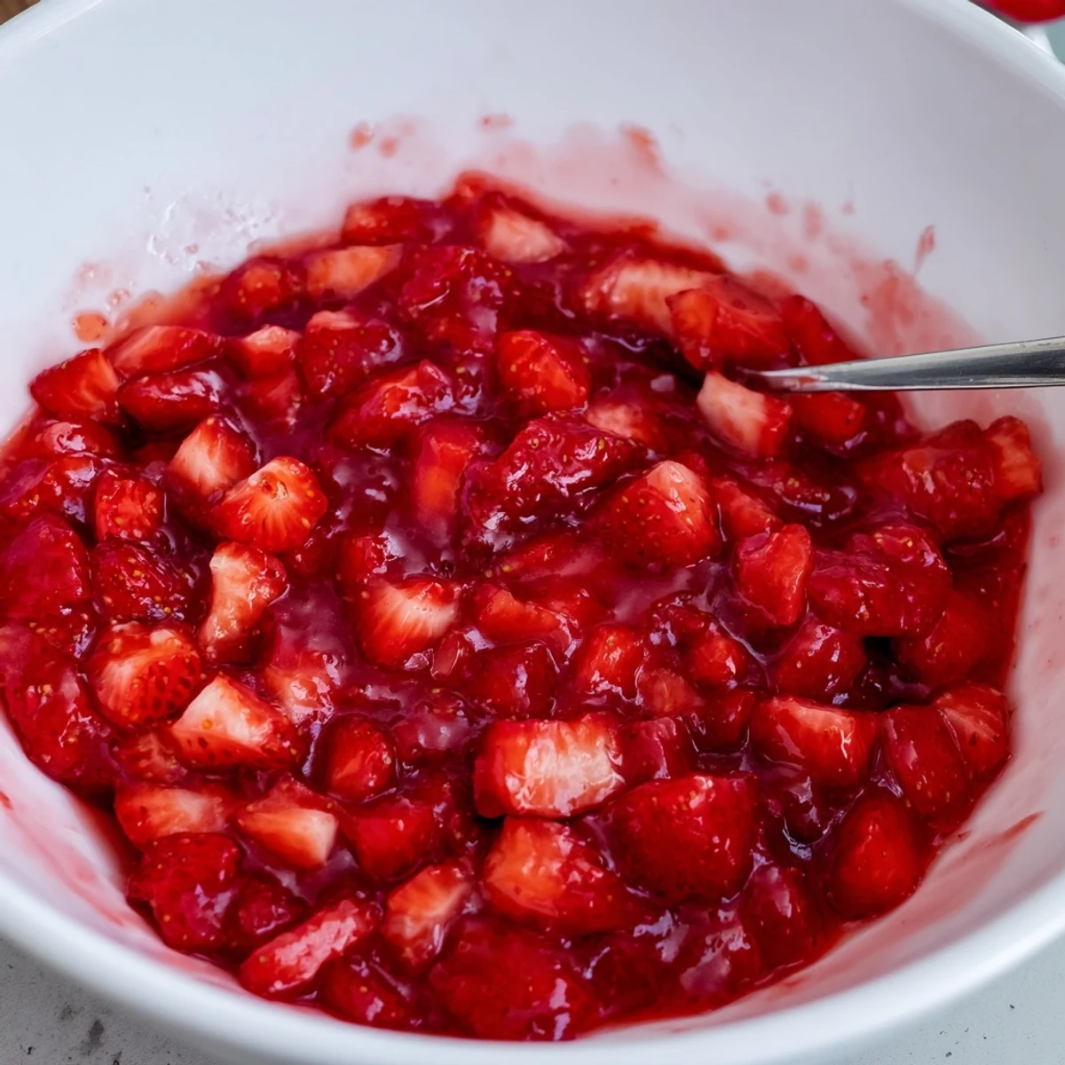 Chilled Strawberry Cake Filling Recipe spread between cupcake layers for fresh summer flavor
