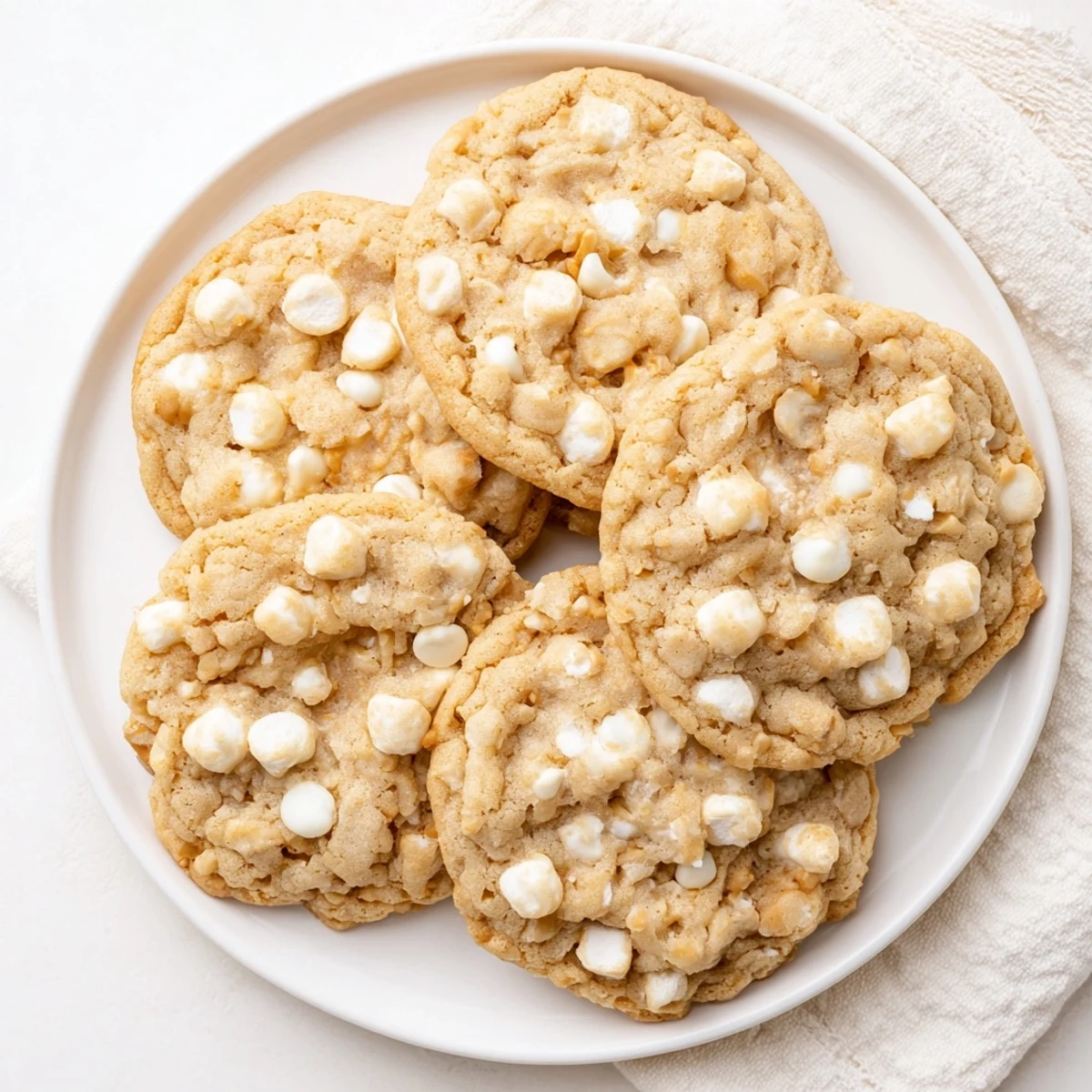 Golden marshmallow crispy cookies copycat featuring melted marshmallows and crispy rice cereal on a baking sheet