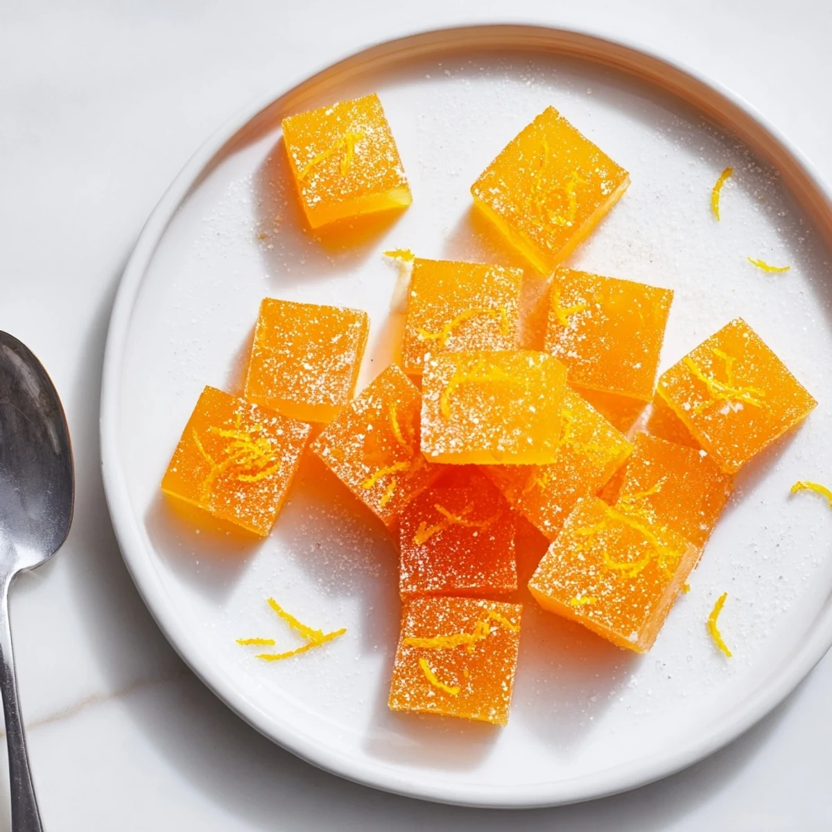 Bright Classic Homemade Orange Candy Recipe cooling on parchment, ready to serve