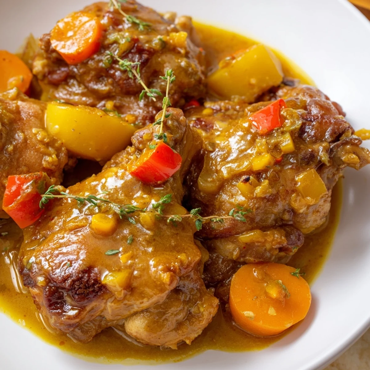Irresistibly Tender Jamaican Curry Chicken boasts spicy-sweet aroma, perfect for weeknight dinners