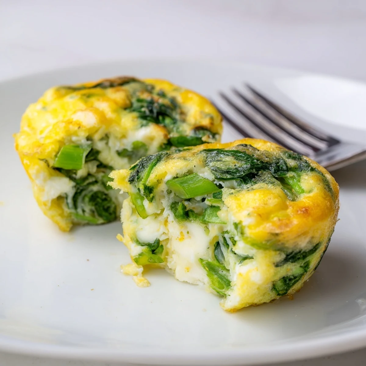 Savory Spinach Feta Egg Bites in a muffin tin, steam rising