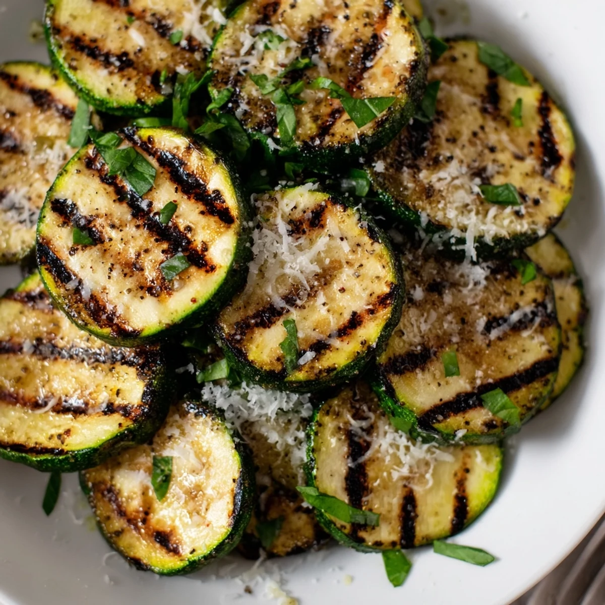 Serve warm with lemon alongside Crispy Grilled Zucchini With Parmesan And Fresh Herbs