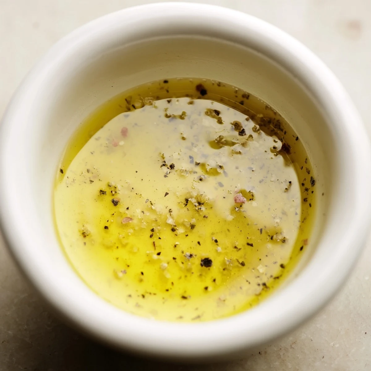 Silky Dijon Vinaigrette Recipe drizzled over mixed greens, bright mustard tang