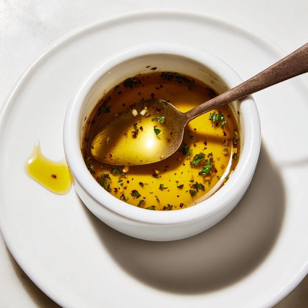 Homemade Vinaigrette Dressing glistening in jar, tangy aroma, ready for salads