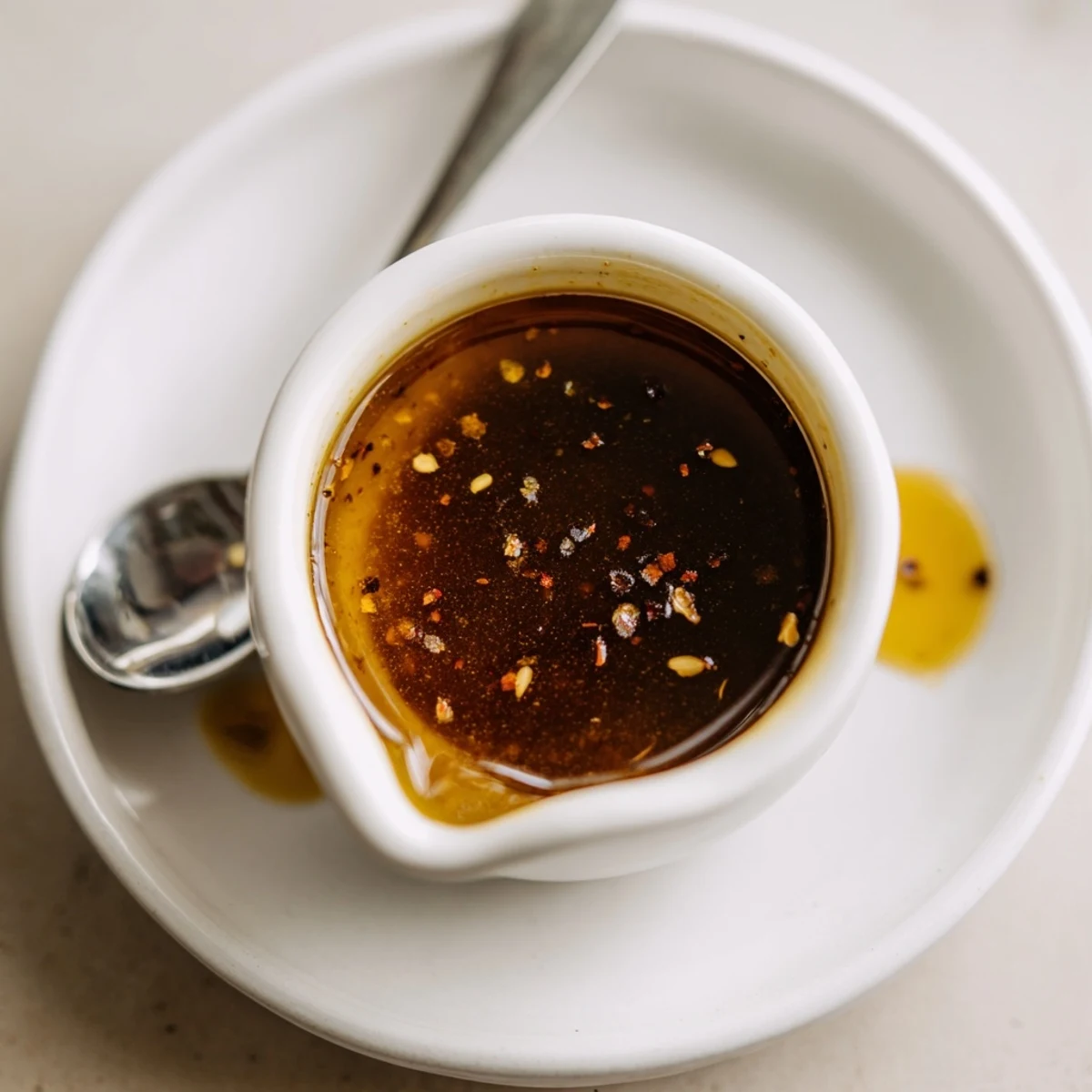 Bright Homemade Vinaigrette Dressing whisked smooth with olive oil and Dijon