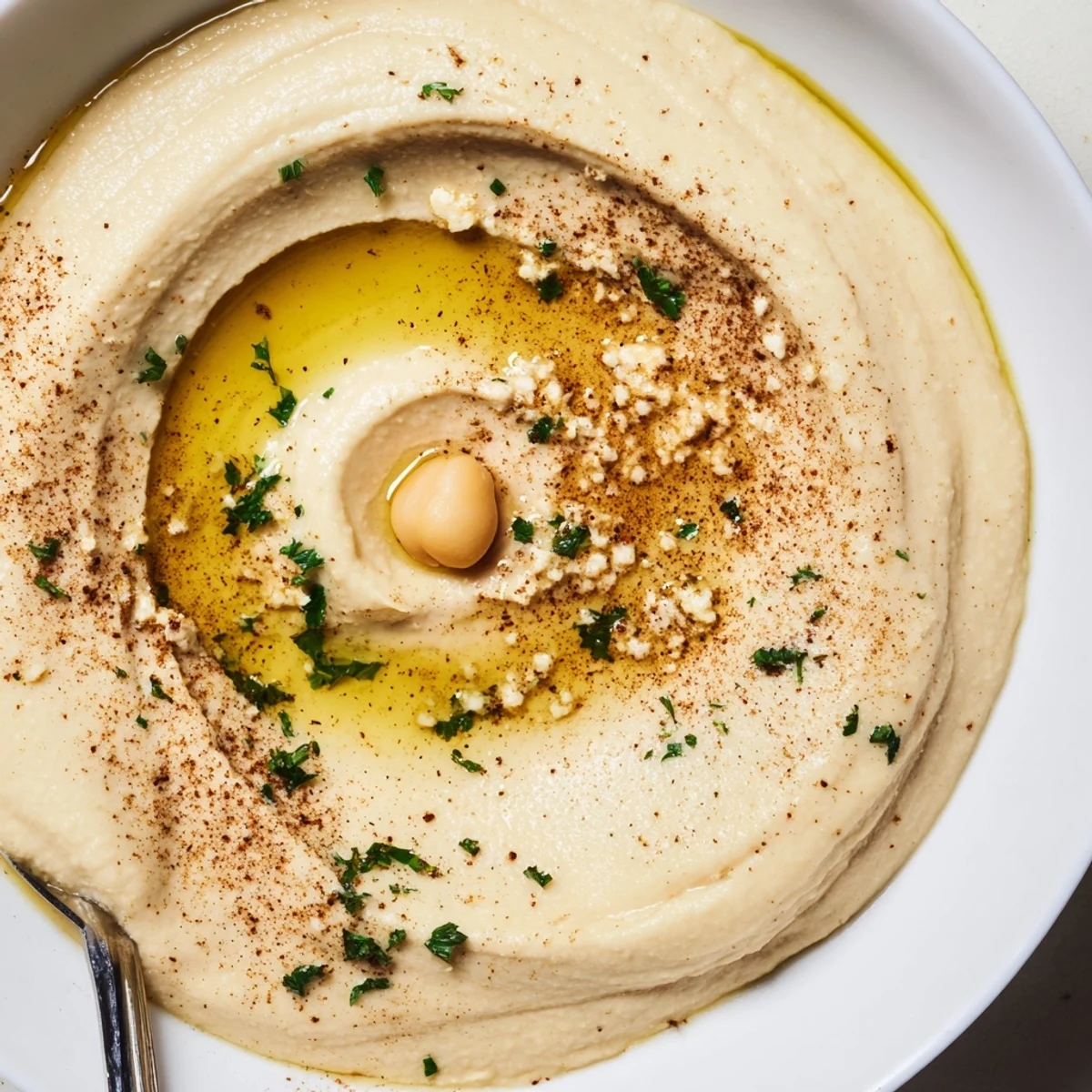 Silky Smooth Hummus blended with tahini and lemon, perfect picnic snack
