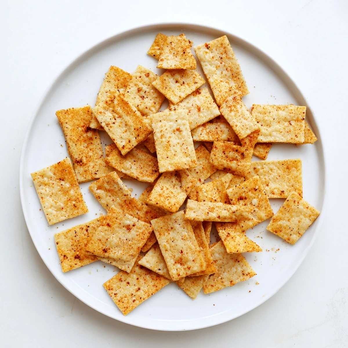 Homemade chickpea chips sprinkled with spices baking until perfectly golden and crunchy