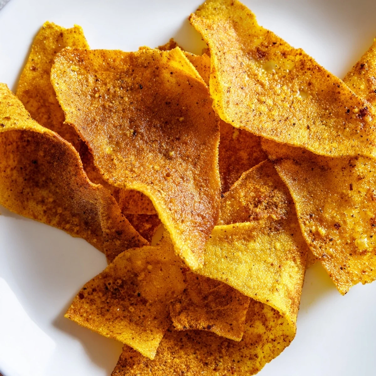 Homemade chickpea chips broken into rustic pieces, golden and ready for dipping with hummus or guacamole