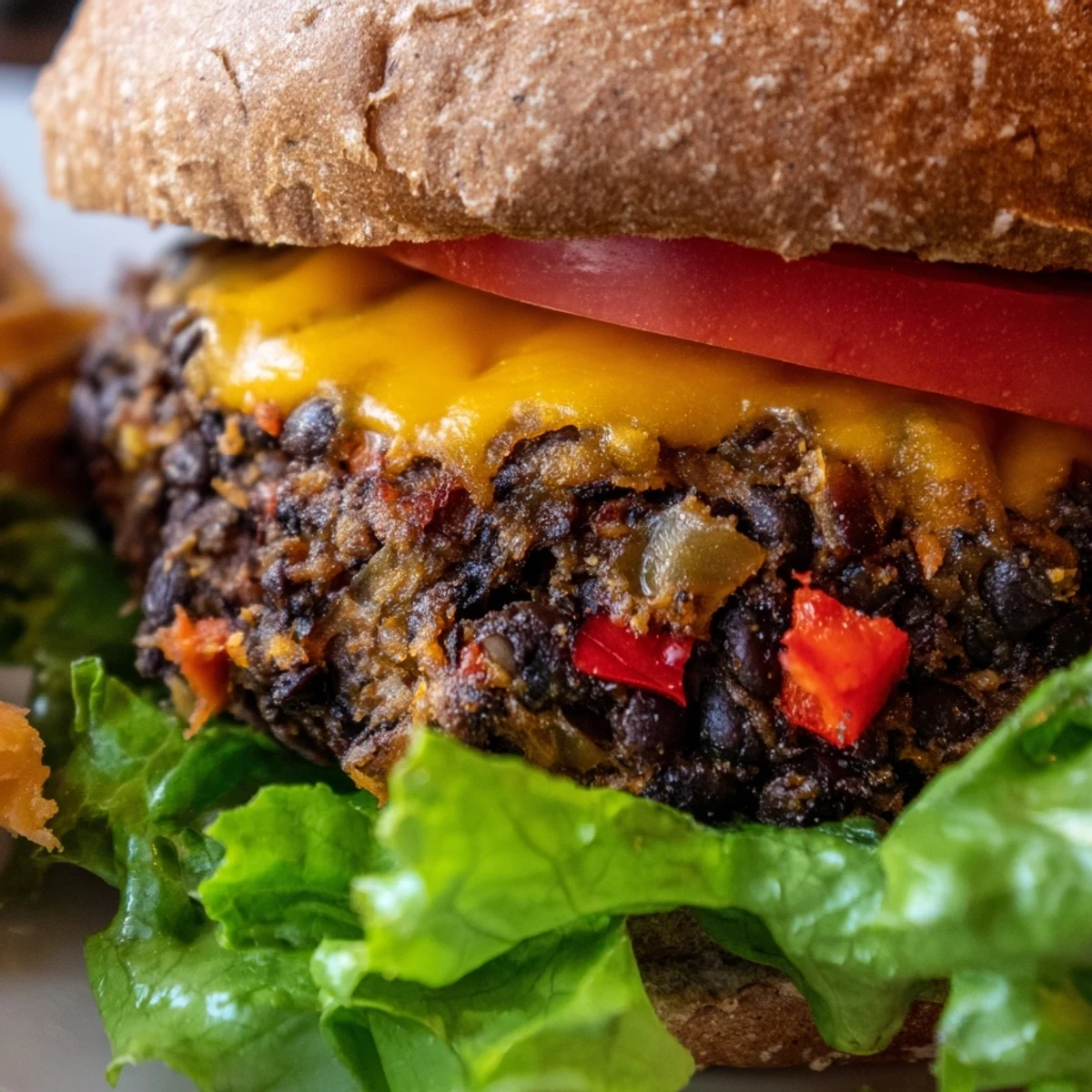 Hearty black bean veggie burgers recipe sizzling in a cast iron skillet with steam