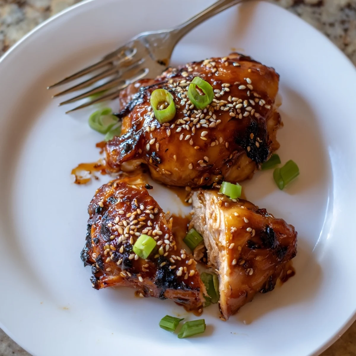 Grilled sticky with gochujang flavor, served with kimchi for Juicy Korean Chicken Thighs