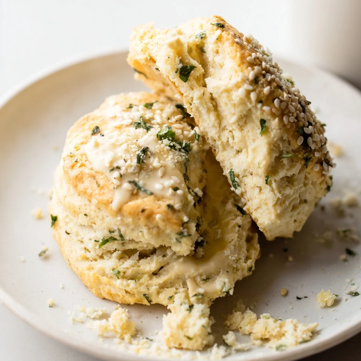 Warm Humous Scones with golden crust, served with creamy hummus dip