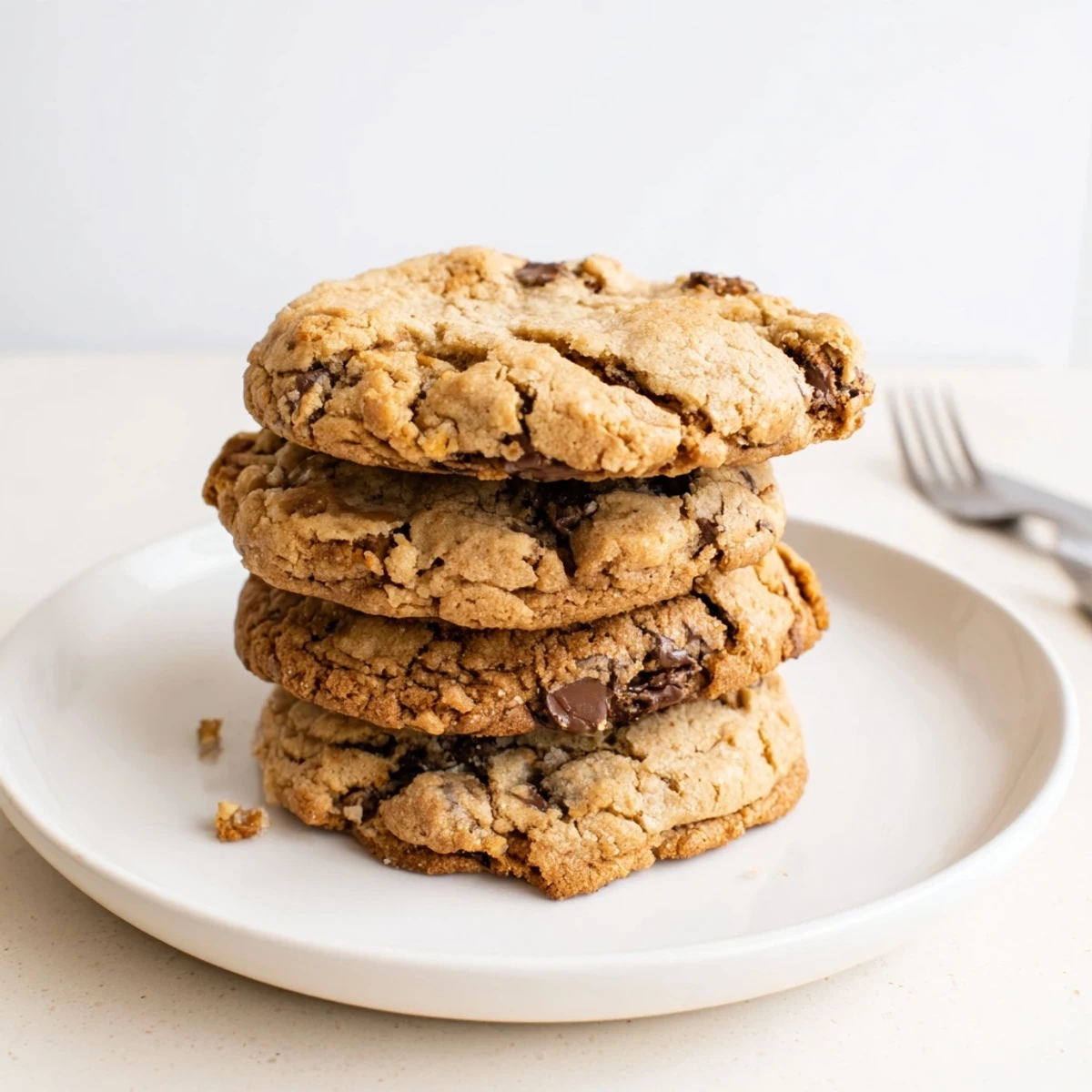 Baking sheet of Chocolate Chip Cookies fresh from oven, aromas filling kitchen