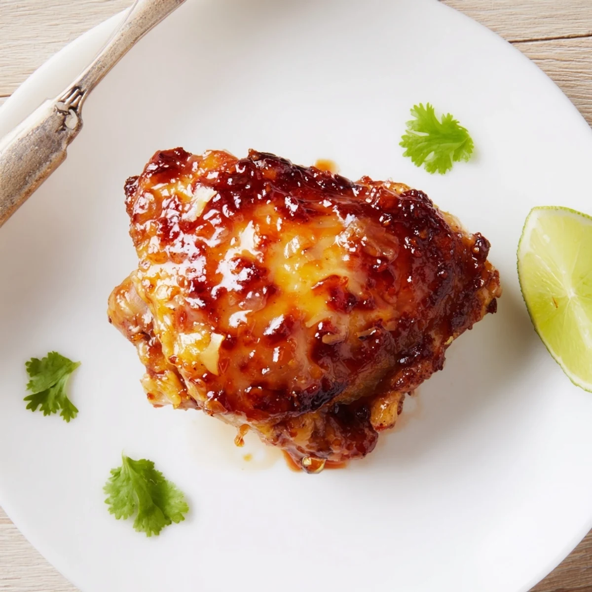 Oven-roasted Chipotle Honey Chicken Thighs With Smoked Gouda topped with melted cheese  