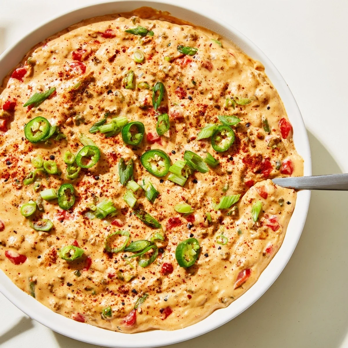 Crowd-pleasing Dairy Free Rotel Nacho Dip with cashew cream, cilantro garnish