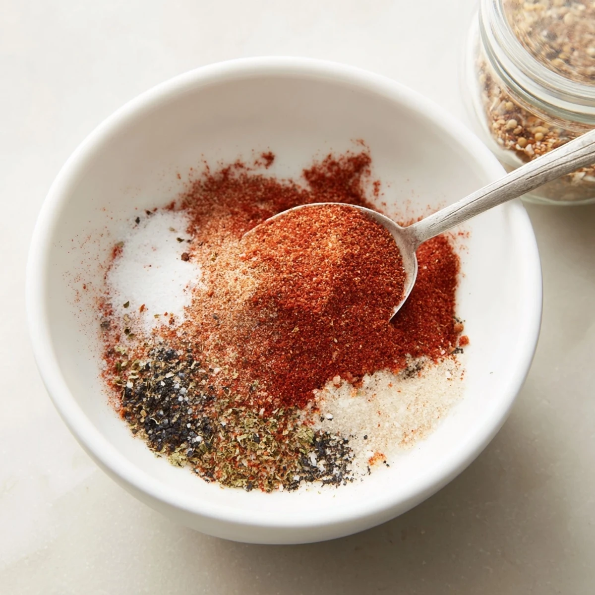 Coarse bowl of French Fry Seasoning Blend with smoky paprika aroma