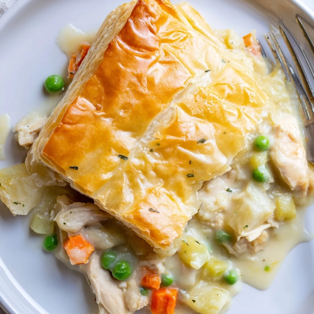 Hearty Chicken Pot Pie served with crisp green salad, comforting warmth