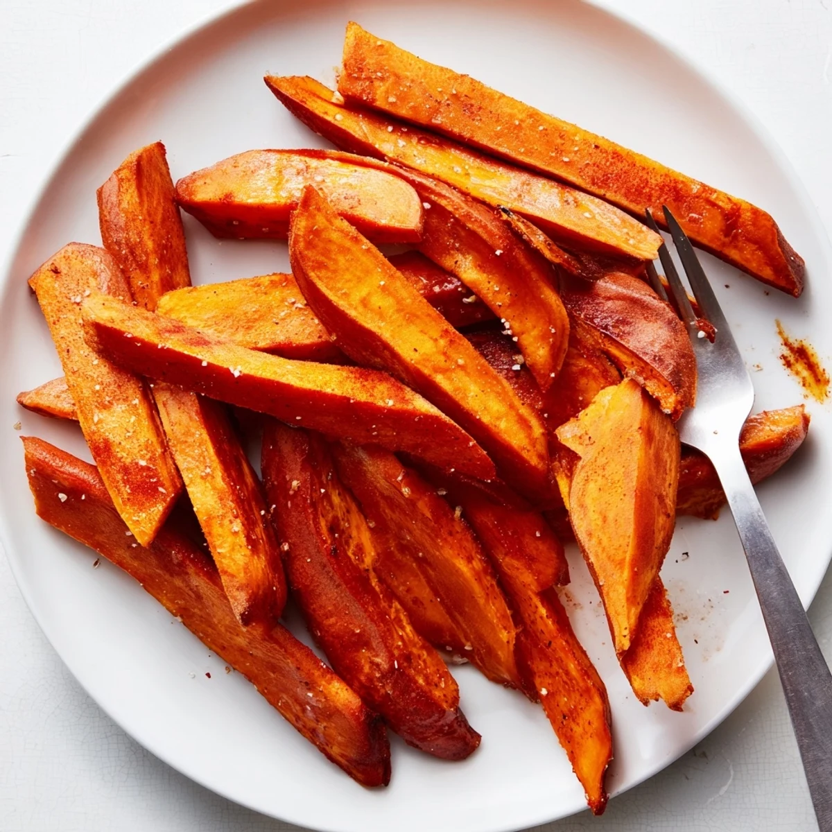 Crispy Oven Sweet Potato Fries golden, crunchy edges and tender centers, served hot.