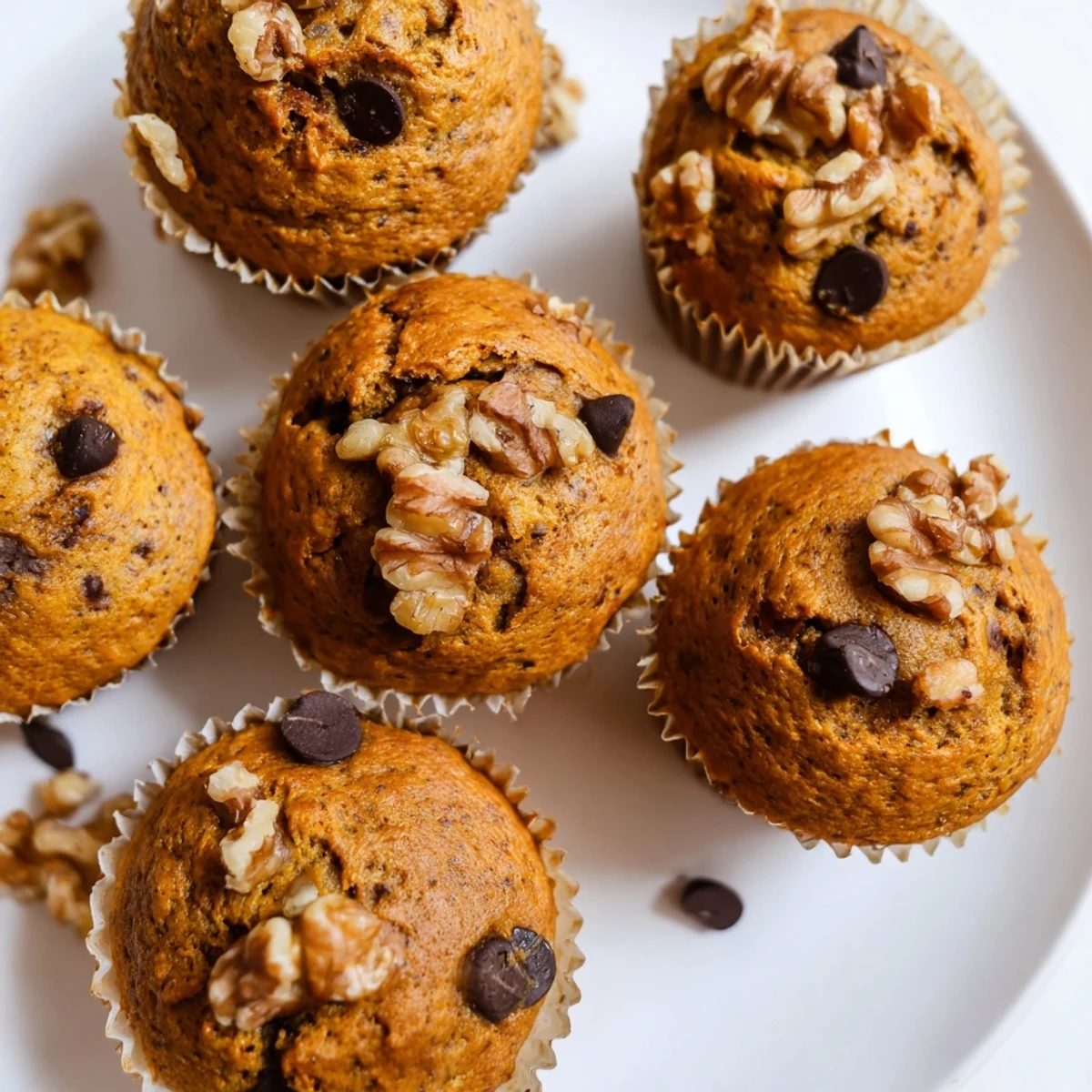 Stack of wholesome breakfast muffins featuring butternut squash and sweet banana, ready for serving