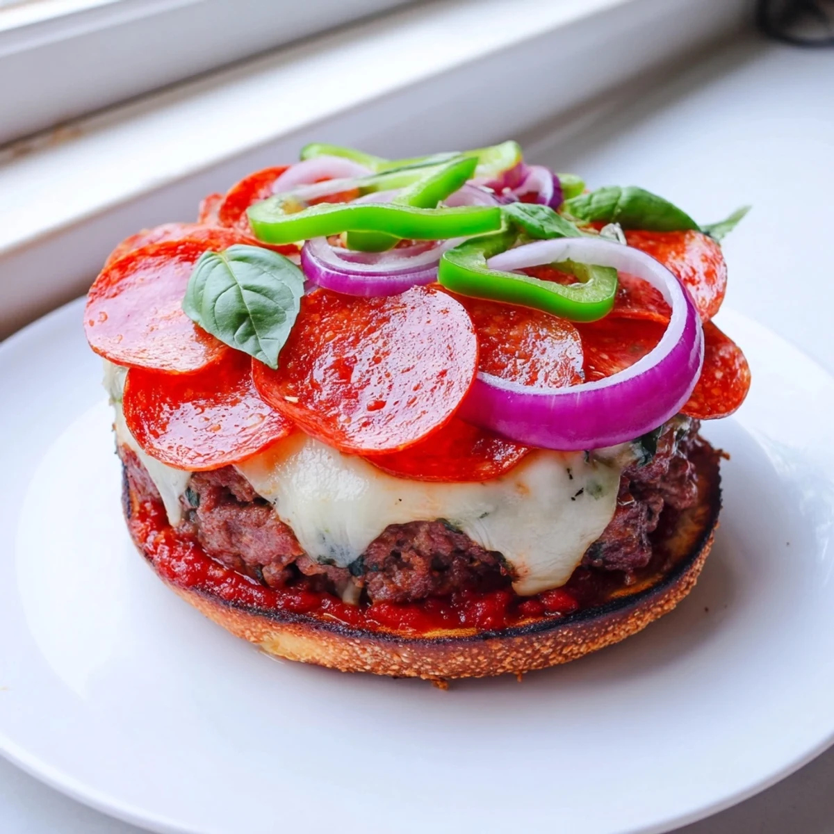Juicy Pizza Burgers with Pepperoni