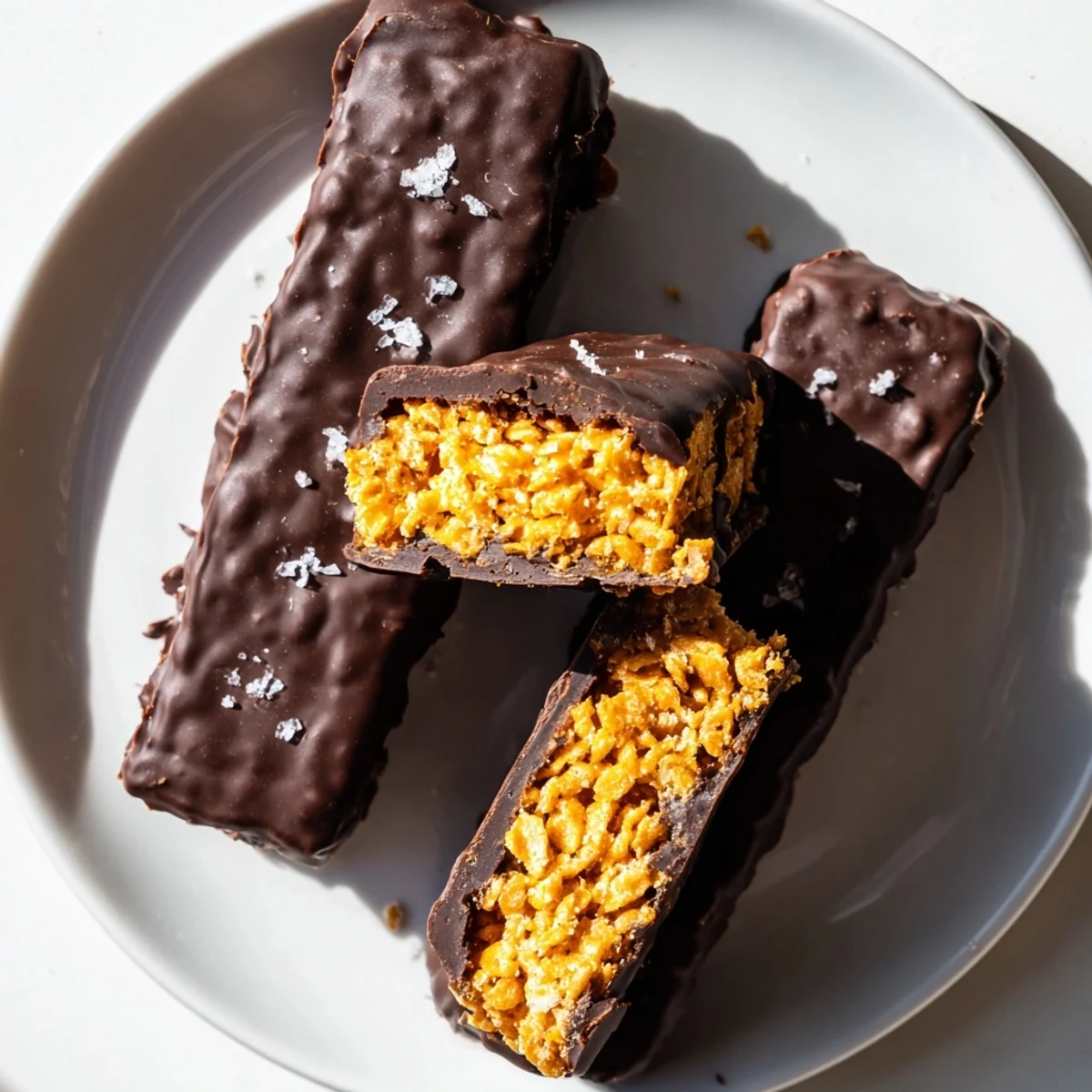 Rich dark chocolate enveloping a crunchy peanut butter layer in these Healthy Homemade Butterfingers