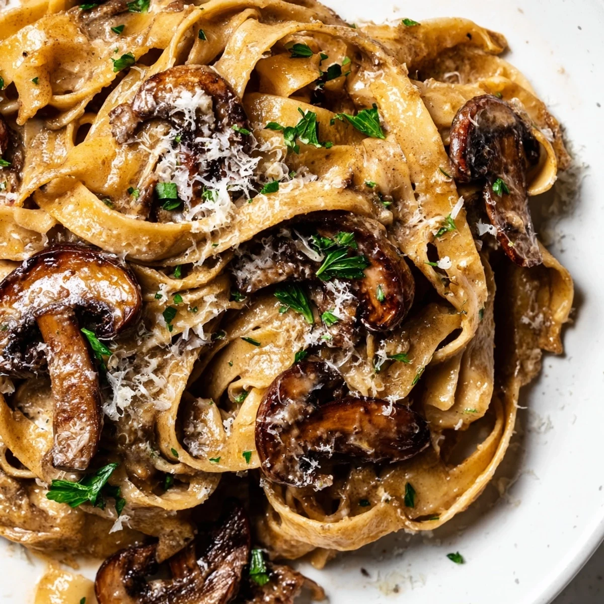 Golden caramelized mushrooms coat every strand of this creamy brown butter mushroom pasta