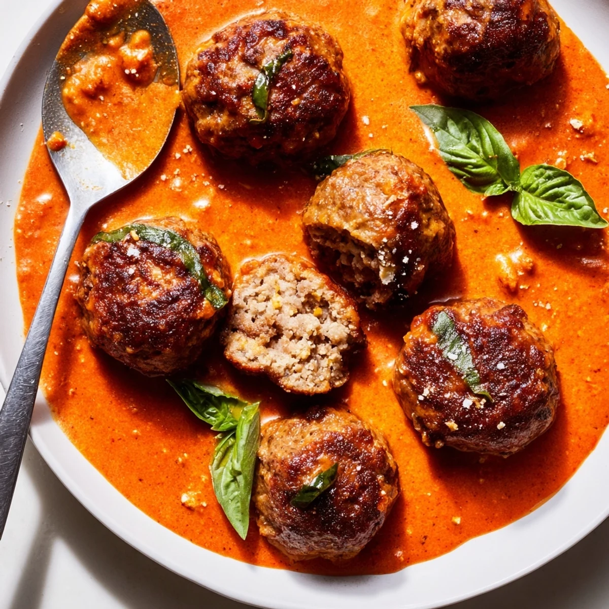 Creamy Tomato Basil Meatballs