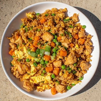 Chicken Fried Rice Peas Carrots