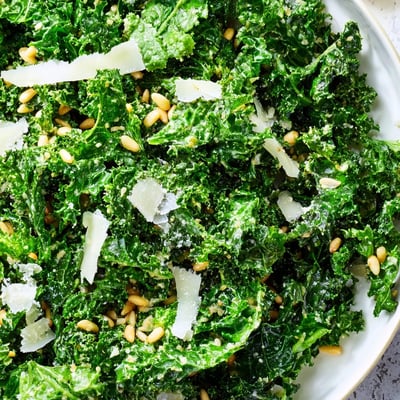 Garlic Lemon Parmesan Kale Salad