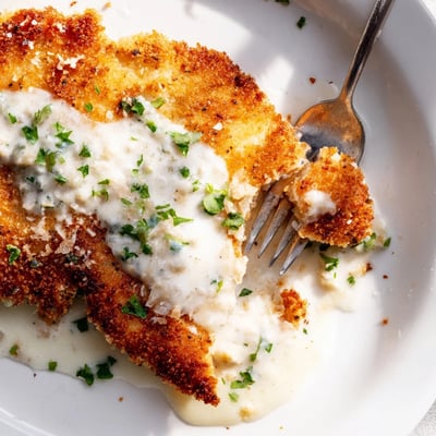 Crispy Parmesan Chicken with Garlic Sauce