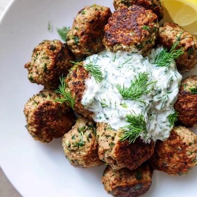 Greek Turkey Meatballs With Tzatziki