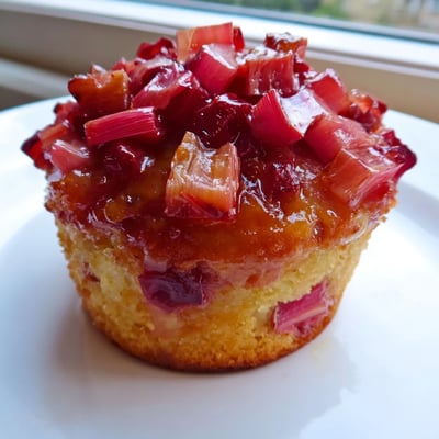Upside Down Rhubarb Muffins