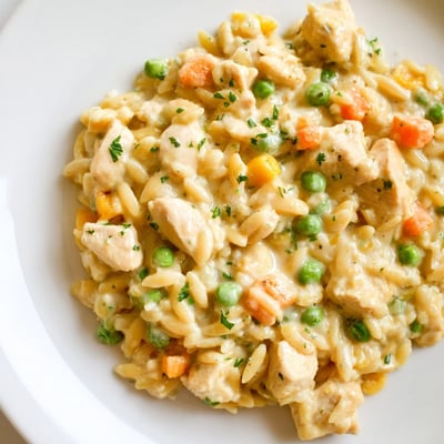 Creamy Chicken Pot Pie Orzo